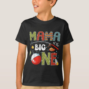 Camiseta Mamãe do Menino da Grande Pescaria de 1º Aniversár