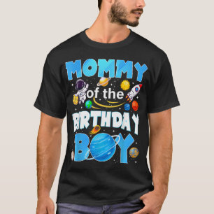 Camiseta Mamãe Do Menino De Aniversário Astronauta Espaço