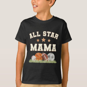 Camiseta Mamãe do Menino de Aniversário Esboço Futebol Espo