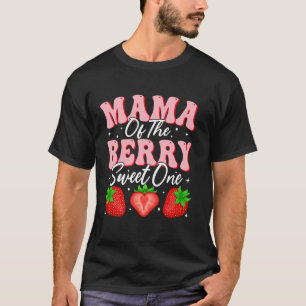 Camiseta Mamãe do Morango Doce Um 1º Aniversário Morango
