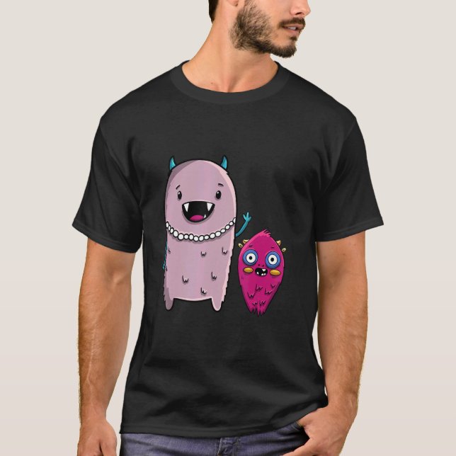Camiseta Mamãe Do Pequeno Monstro, Pequeno Monstro Lov (Frente)