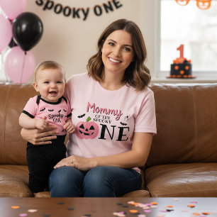 Camiseta Mamãe do Spooky One Halloween 1º Aniversário