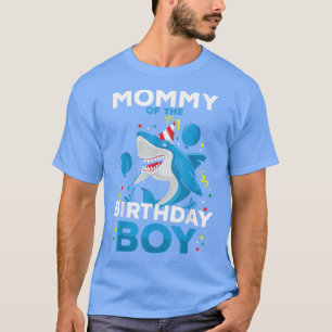 Camiseta Mamãe do Tema Matchi do Oceano Tubarão de Aniversá