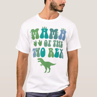 Camiseta Mamãe Dos Dois Rapazes Rex Aniversário