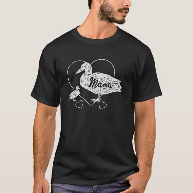 Camiseta Mamãe Duck Ducking Roupa Divertiu Mãe Filha (Frente)