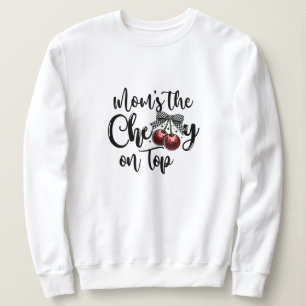 Camiseta Mamãe é a Cereja no Topo Fofo Laço Xadrez Cereja