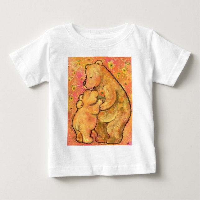 Camiseta Mamãe e Bebê Urso - Abraço - (Frente)