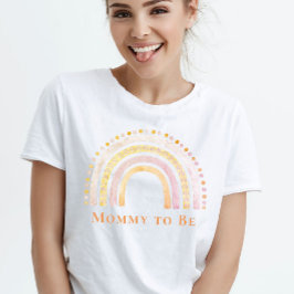 Camiseta Mamãe é Blush Pink Boho Rainbow