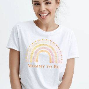 Camiseta Mamãe é Blush Pink Boho Rainbow