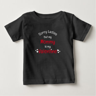 Camiseta Mamãe é meu namorado desculpe senhoritas Baby T-Sh