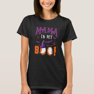 Camiseta Mamãe É Minha Bruxa de Halloween Boo Fantasmas Fam