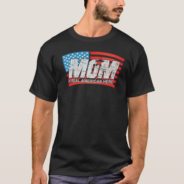 Camiseta Mamãe É Um Verdadeiro Herói Americano (Frente)