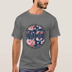 Camiseta Mamãe-Ela Está Vestida De Força E Dignidade E