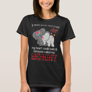 Camiseta Mamãe Elefante Bebê Elefante Bebê Anunciante Mot