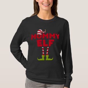 Camiseta Mamãe Elf Correspondendo à fantasia de Natal