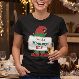 Camiseta Mamãe Elfo - Letreiro de Natal Personalizável