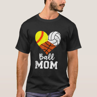 Camiseta Mamãe Engraçada no Softball no Basquete Mãe