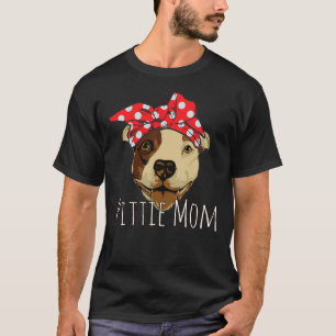 Camiseta Mamãe Engraçado E Bonita Cachorro De Pitbull Em Ba