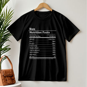 Camiseta Mamãe Engraçado Fatos de Nutrição do Dia das Mães