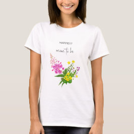 Camiseta Mamãe Era Adorável Escuridão De Flor Amarelo