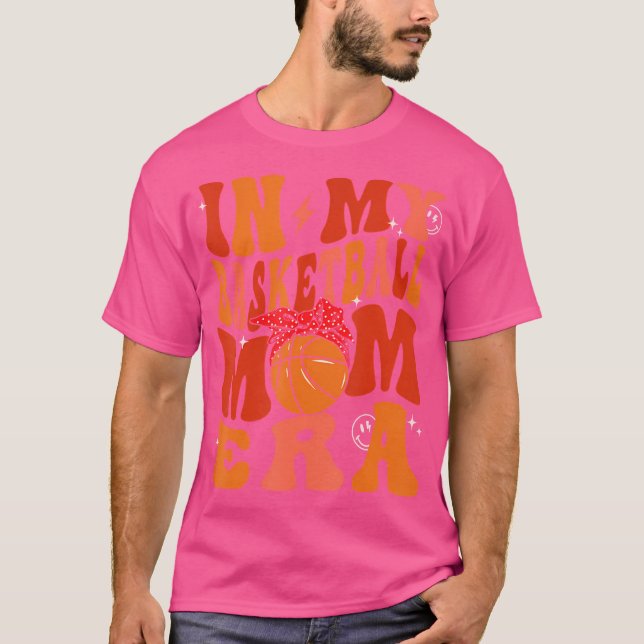 Camiseta Mamãe era basquete, bola de basquete mãe (Frente)