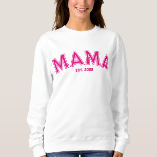 Camiseta Mamãe Esboço de Estilo Esportivo Rosa Quente
