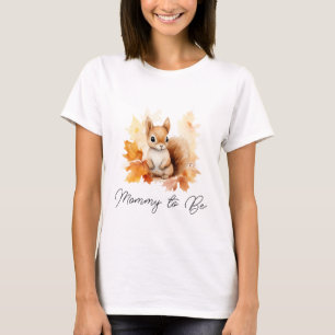 Camiseta Mamãe Esquilo Florestal Fofa Esperando Bebê