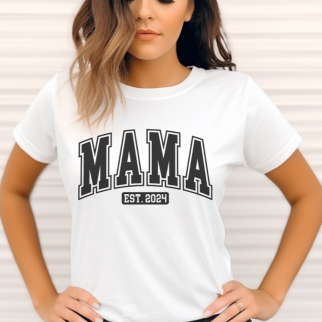 Camiseta Mamãe Est. Camisa-T 2024 - Nova Presente-Mãe - Gra (Criador carregado)