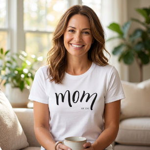 Camiseta Mamãe Estabeleceu Roteiro Preto Ano Novo Mama
