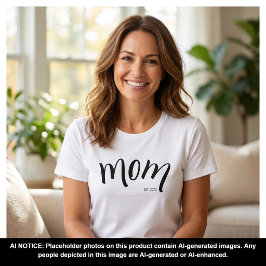 Camiseta Mamãe Estabeleceu Roteiro Preto Ano Novo Personali