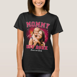 Camiseta Mamãe Foto Personalizada Bootleg Rap Dia dos Pais