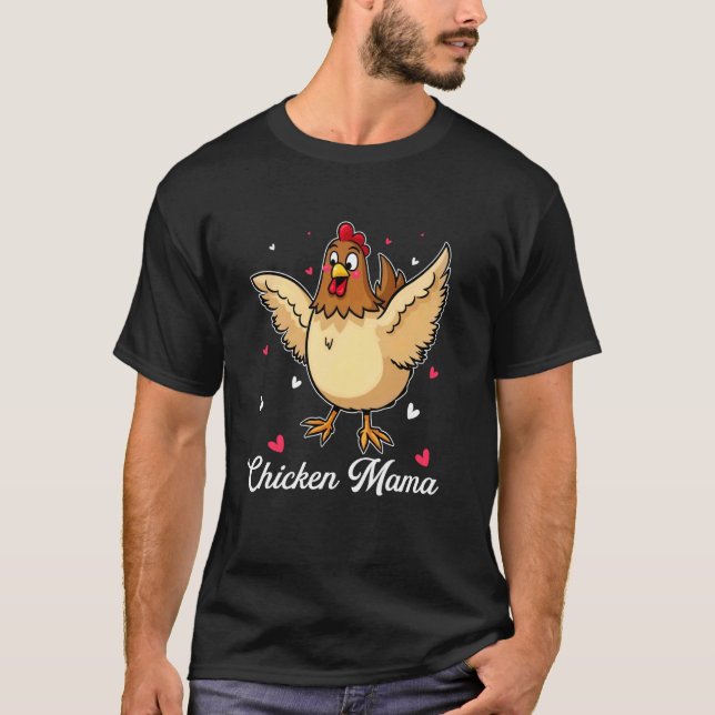 Camiseta Mamãe Frango Engraçada Dia das Mães Frango Mãe Mam (Frente)