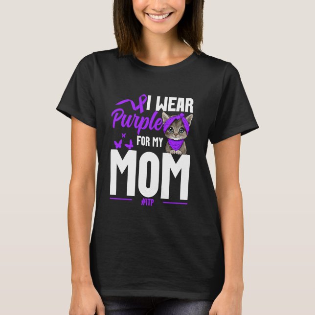 Camiseta Mamãe Gata da Conscientização da PTI Sobrevivente  (Frente)