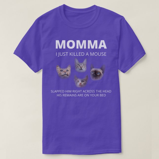 Camiseta Mamãe Gata Engraçada Dizendo Gato Ao Longo Quatro  (Frente do Design)