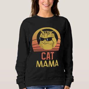 Camiseta Mamãe Gata para Mulheres Mamãe Gata Ca Vintage Gat