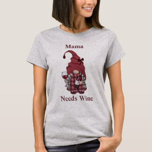 Camiseta Mamãe Gnomo do Vinho Precisa de Vinho Personalizar