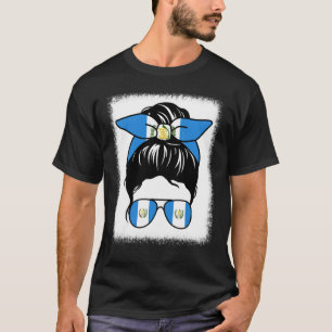 Camiseta Mamãe guatemalteca Messy Bun Guatemala Mãe Mo