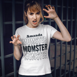 Camiseta Mamãe Halloween Momster outono estação assustadora