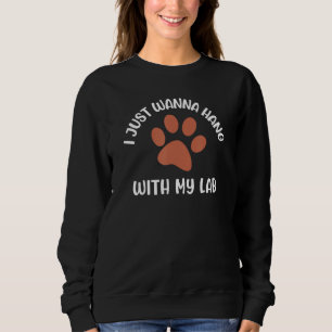 Camiseta Mamãe Lab de Chocolate Papai Pendurado com meu Lab