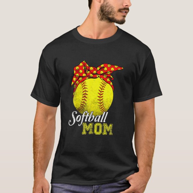 Camiseta Mamãe Leopard Engraçada Baseball Mãe D (Frente)