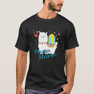 Camiseta Mamãe Lhama Fofa Corações Para Mulheres e Mães Prê