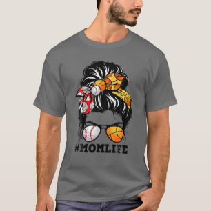 Camiseta Mamãe Life Baseball Basball Mãe Mensagem Mãe Mãe