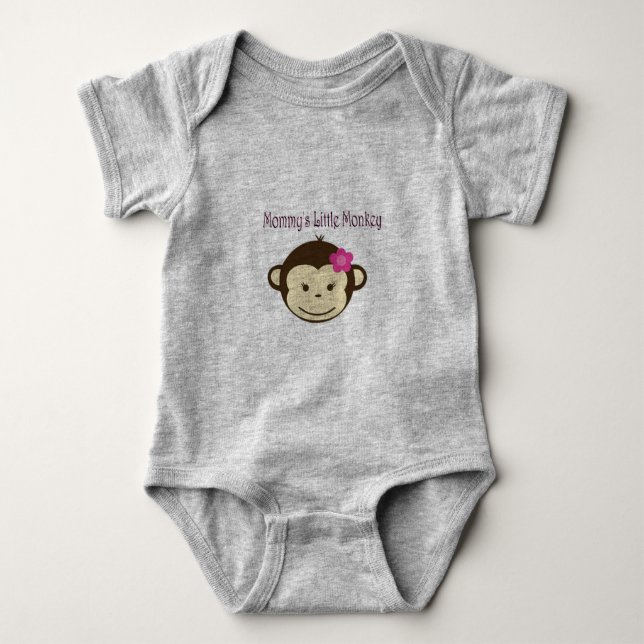 Camiseta Mamãe Little Monkey Baby Jersey (Frente)