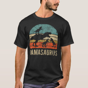 Camiseta Mamãe Mãe Dinossauro Engraçado 3 Três Crianças Mam