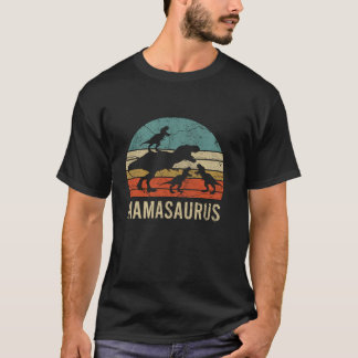 Camiseta Mamãe Mãe Dinossauro Engraçado 3 Três Crianças Mam