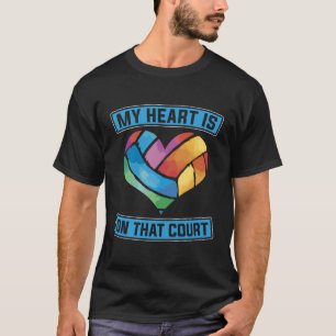 Camiseta Mamãe Mãe Praia Vball Meu Coração Está Em T