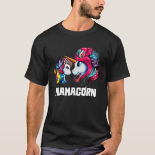 Camiseta Mamãe Mãe Unicórn Unicorn Dançando Crianças Menina