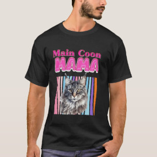 CAMISETA MAMÃE MAINE COON MÃE GATA MAINE COON MAMÃE MAINE C