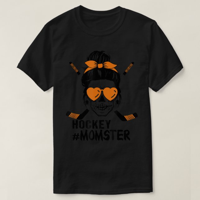 Camiseta Mamãe Mama Hockey Mãozinha Crânio Para Mulher Hall (Frente do Design)