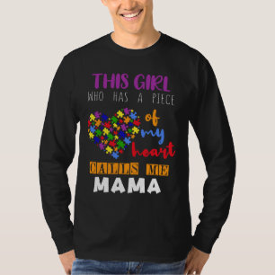 Camiseta Mamãe Mama Piece Girl Quebra-cabeça Autismo Sensib